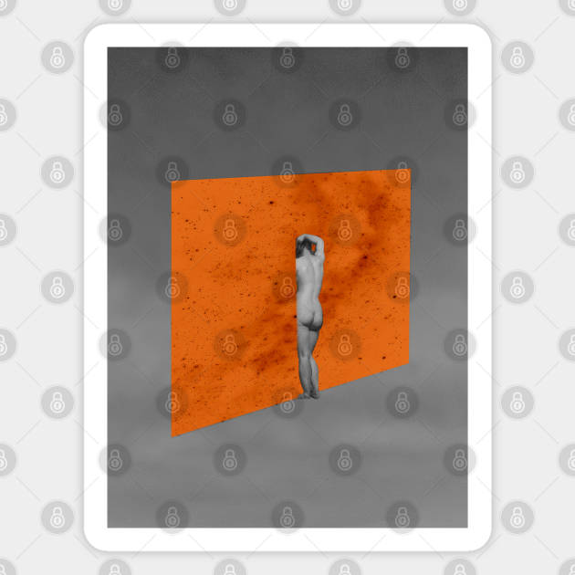 Orange Zone - Surreal/Collage Art Magnet by DIGOUTTHESKY